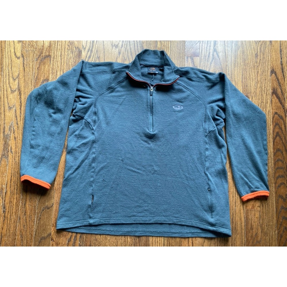 Icebreaker Merino 1/4 Zip Pullover 320 Merino Wool Sweater Mens XL READ! Gray